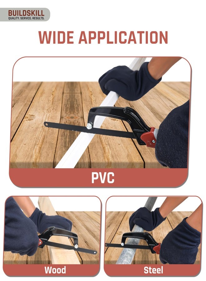 BUILDSKILL منشار يدوي صغير من Buildskill مقاس 10 بوصات بتصميم هيكلي جديد لأقصى قدر من المتانة - قاطع خشب متعدد الاستخدامات ومنشار يدوي لقطع الخشب والمعادن والبلاستيك - مثالي للاستخدام المنزلي، والأعمال اليدوية، والمهام اليومية - Image 4